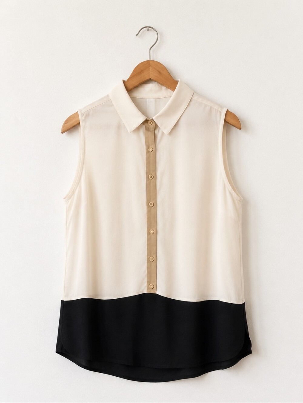 🩵 Colorblock Sheer Button Front - Picture 3 of 6